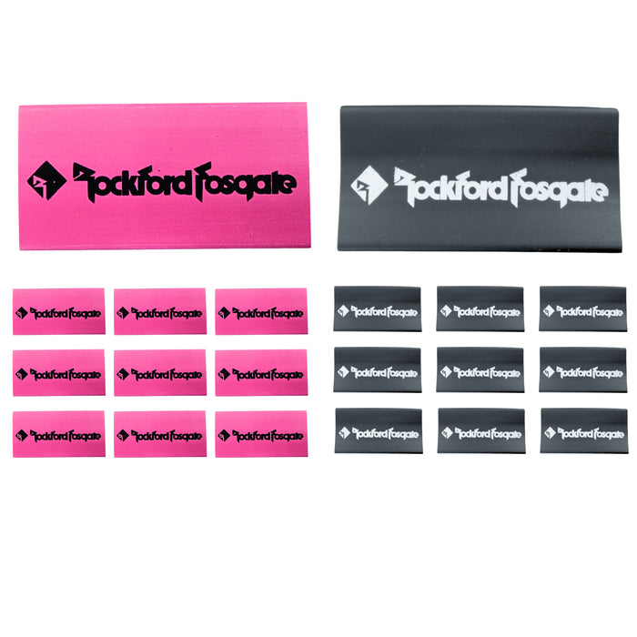 0 Gauge 3:1 Heat Shrink with Rockford Fosgate Logo Black/Red 20 Pack