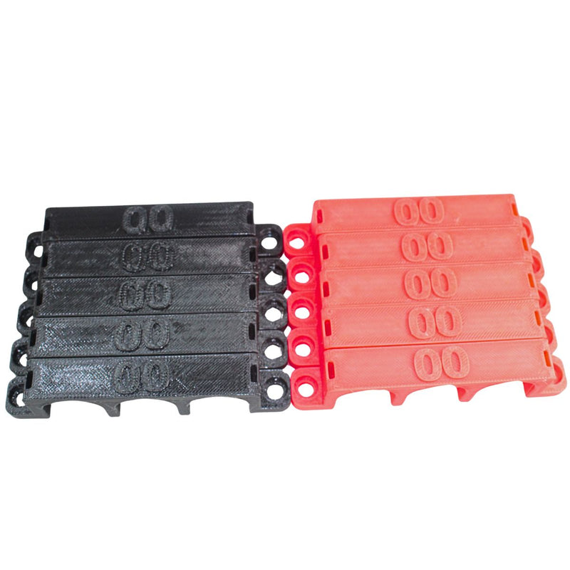 00 Gauge Cable Management Wire Comb Triple Slot Can Use w/ Cable Tie Red/Black