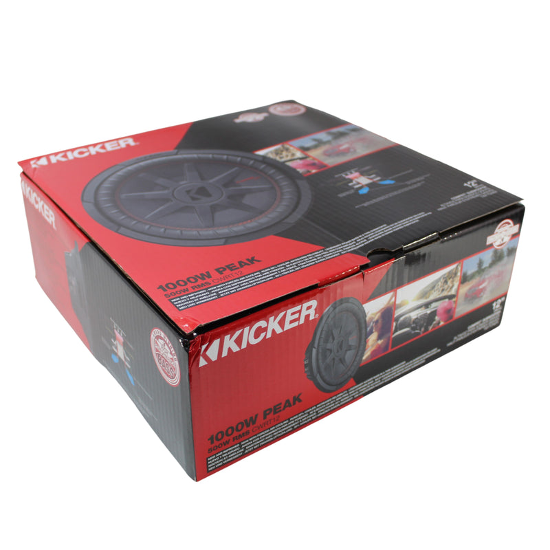 Kicker COMP RT Series 12" Dual 2 Ohm 500 Watt RMS Subwoofer - 48CWRT122