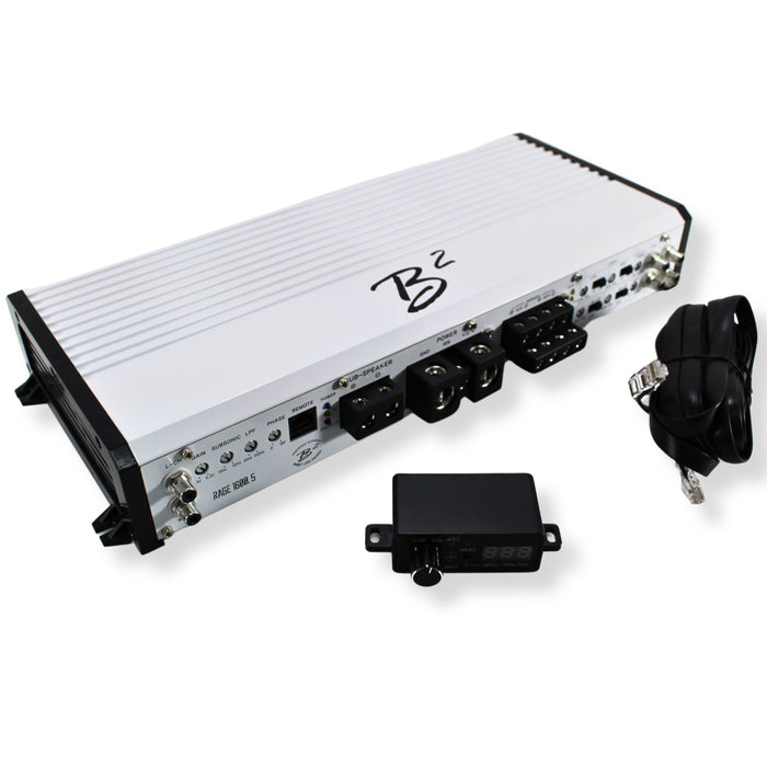 B2 Audio RAGE 5 Channel 1.6k Watt 4-Ohm Half Bridge Class-D Amplifier