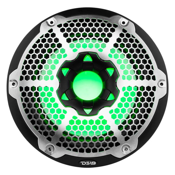 DS18 10" Marine Subwoofer w/ LED RGB Lights 600W Peak 4-Ohm Voice Coil Black