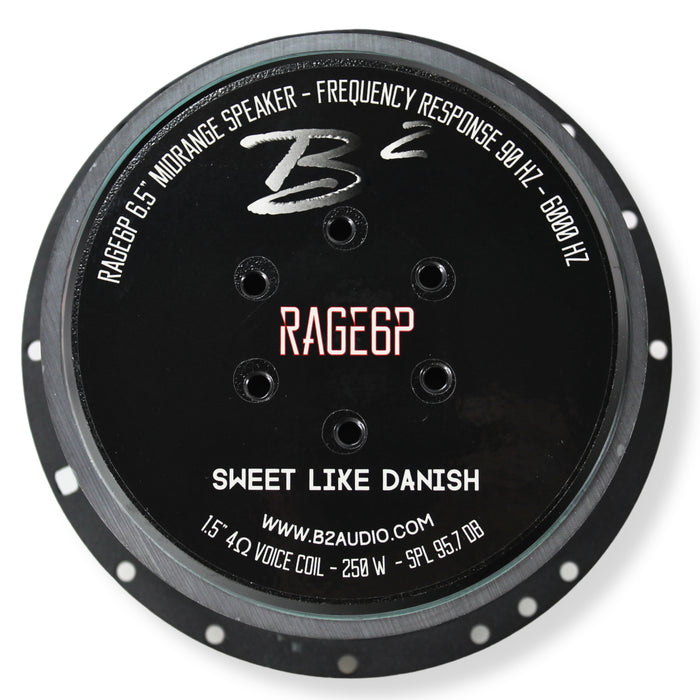 B2 Audio Rage 6.5" 4-Ohm 120W RMS Mid-Range Speaker Pair B2-RAGE6P