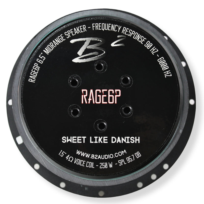 B2 Audio Rage 6.5" 120W RMS  4-Ohm Mid-Range Speaker Pair B2-RAGE6P