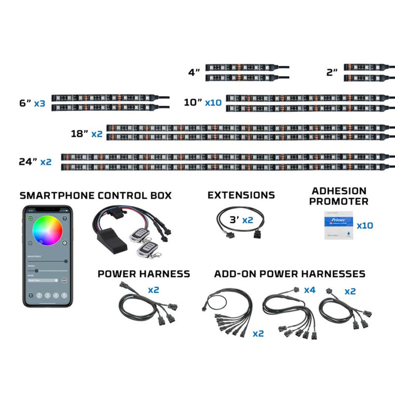 LEDGlow Advanced Million Color Led Lighting Kit For CAN-AM Spyder Bluetooth 38pc