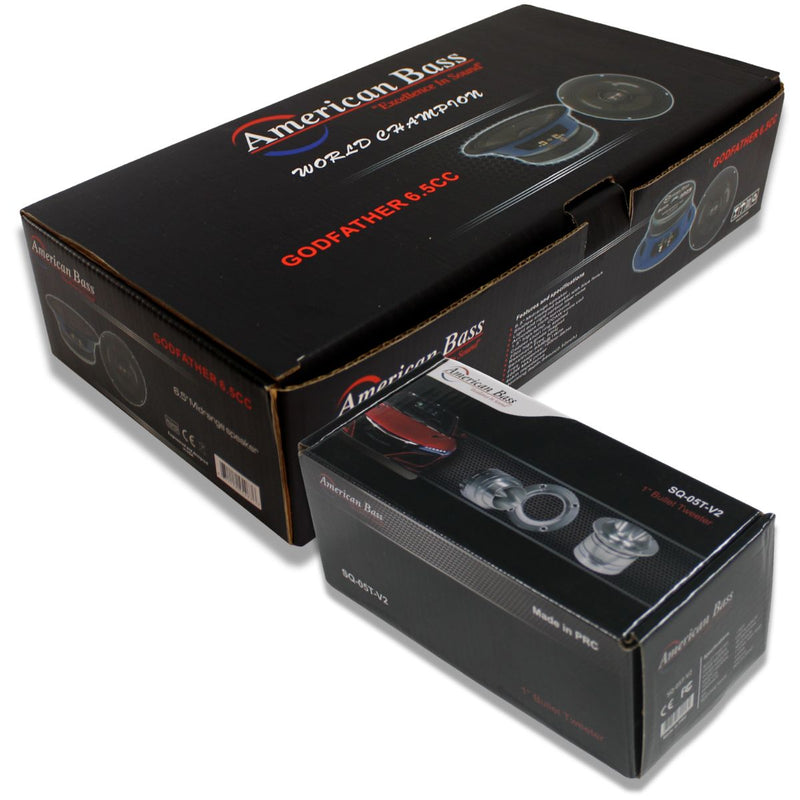 American Bass Godfather Upgrade 6.5CC Midrange Speakers + SQ-05T Bullet Tweeters