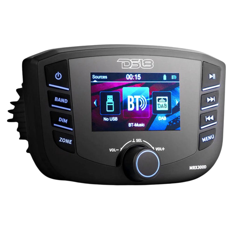 DS18 3" LCD Marine & Powersports 4 CH 25W RMS BT DAB+ Head Unit W/ Camera Input