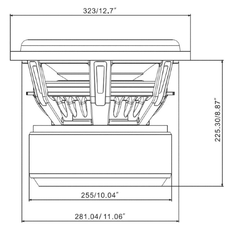 12" 3000W RMS 4-Ohm 4" Dual VC Mega 70 lbs. Subwoofer Massive Audio H124XR