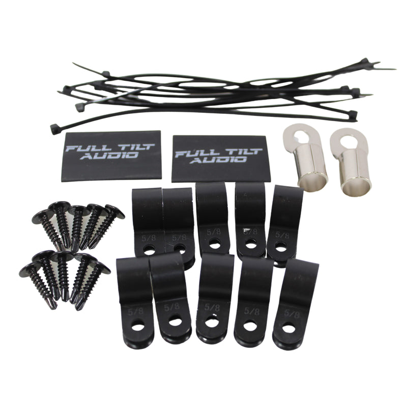Full Tilt 0 AWG Red & Black Big 3 Wiring Upgrade Kit for Car Audio