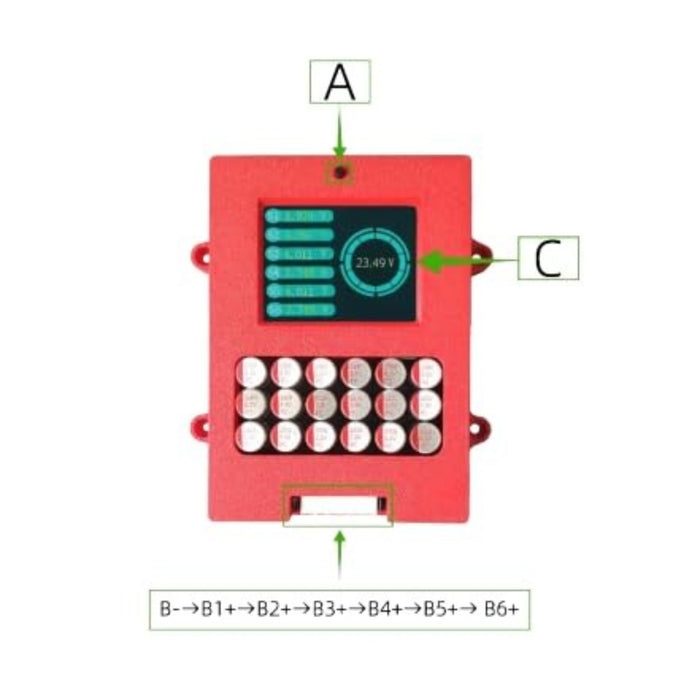 6S 5A Capacitor Active Balancer with Voltage Display LTO Battery Equalizer