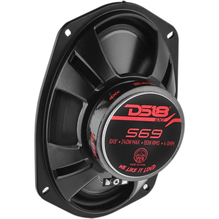 6x9" 80W RMS 4-Ohm 3-Way Coaxial Speaker Pair DS18 SELECT Series / DS-S69