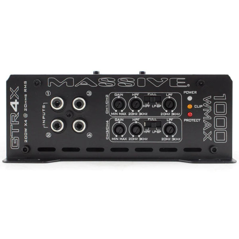220 Watts RMS 2 Ohm 4-CH Class D Digital Car Audio Amplifier Massive Audio GTR4X
