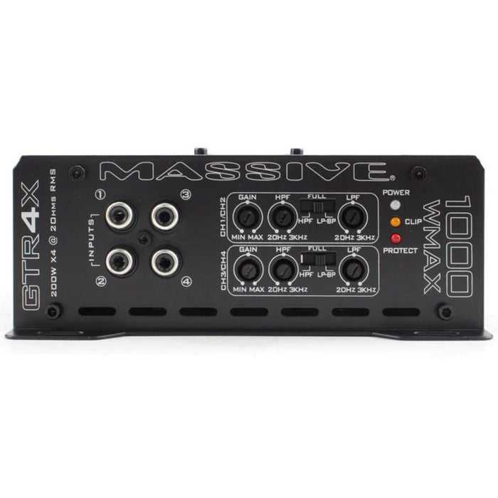 220 Watts RMS 2 Ohm 4-CH Class D Digital Car Audio Amplifier Massive Audio GTR4X