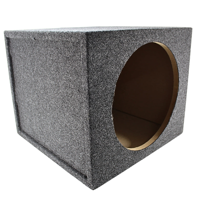 Single 12” Sealed Carpeted Subwoofer Box Made w/ Heavy-Duty MDF Construction