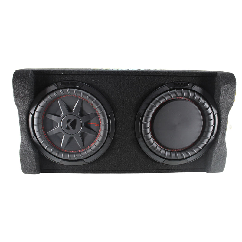 10" Powered Down-Firing Subwoofer Enclosure with Built-In Amplifier Kicker