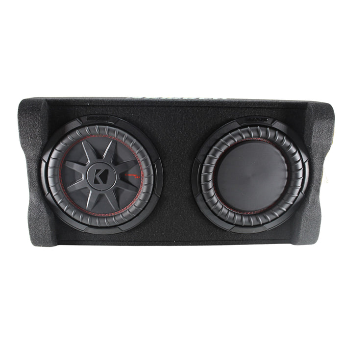 10" Powered Down-Firing Subwoofer Enclosure with Built-In Amplifier Kicker