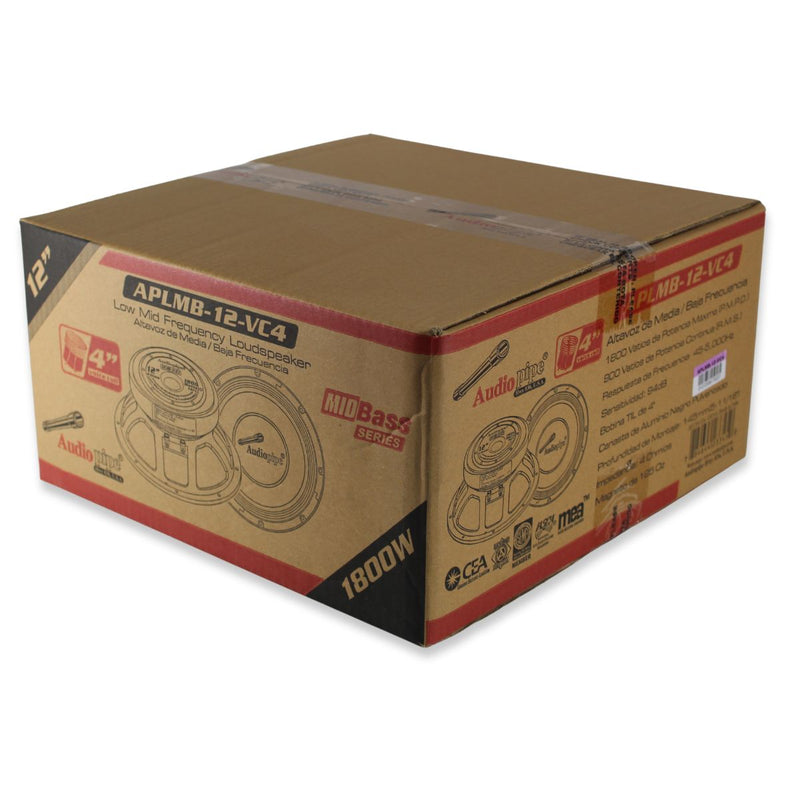 12" 900 Watt RMS 4 Ohm  Mid-Bass Frequency Loudspeaker Pro Woofer APLMB-12-VC4