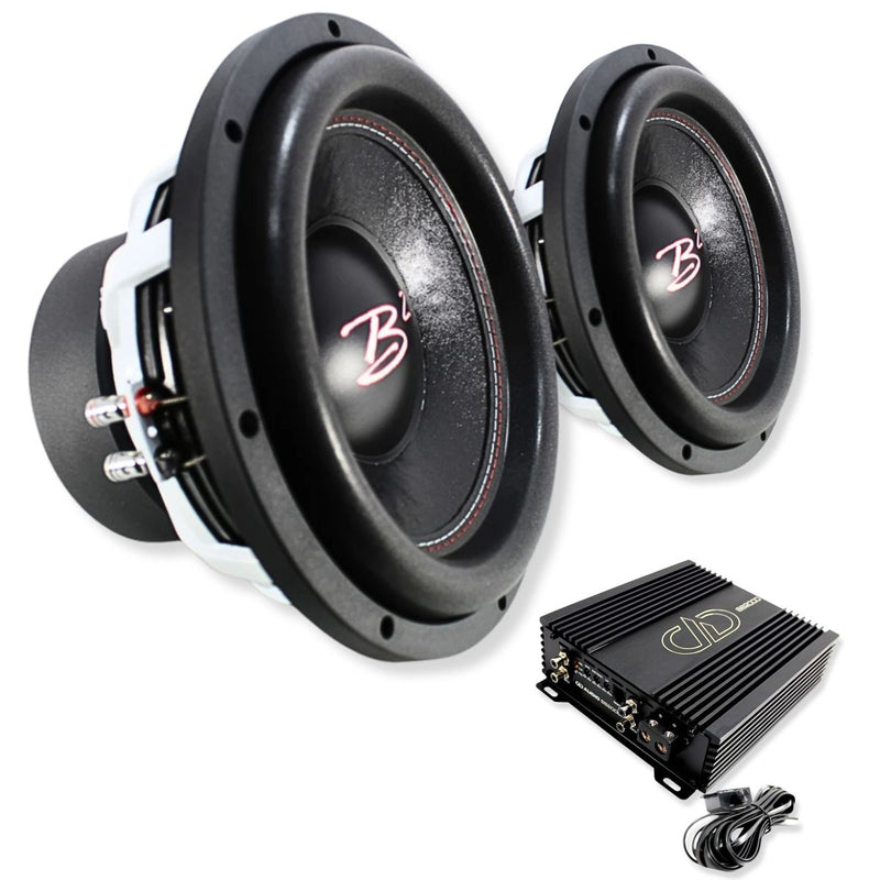 Dual B2 Audio RIOT 12" D4 1000W RMS Subs with DD Audio SS2000 Amp