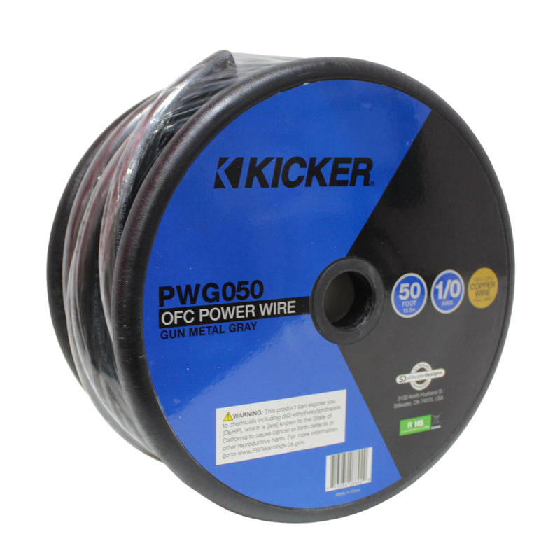 Kicker 0 AWG 100% OFC Gray Power/Ground Wire Lot Cut By The Foot