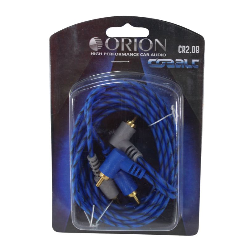 Cobalt 6.55 Ft (2 Meters) Blue RCA Cable w/ Angle and Straight Terminal