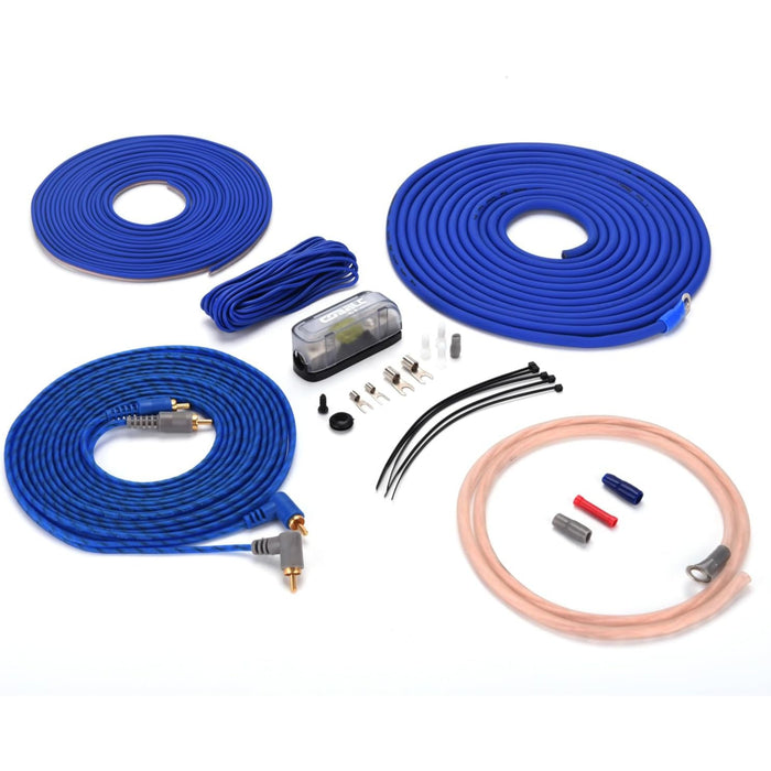 8 Gauge Blue CCA Soft Rubber Complete Amplifier Wire Kit Orion Cobalt Series