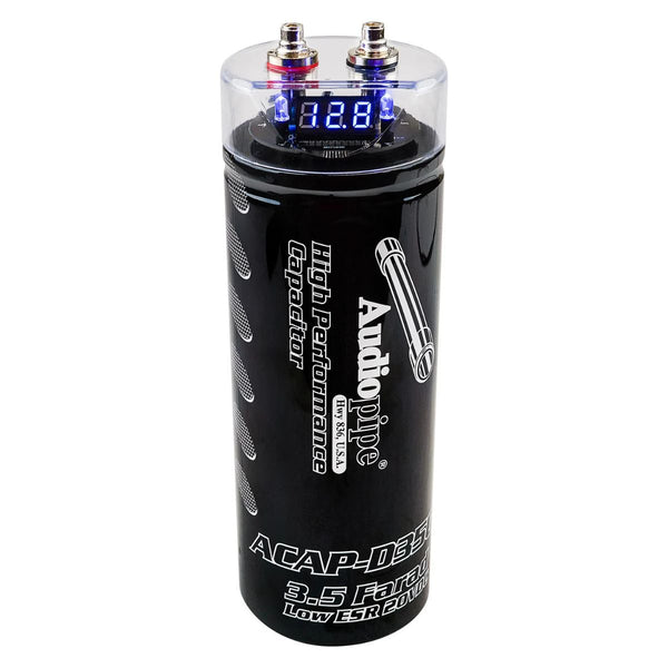 Audiopipe 3.5 Farad Capacitor w/ Digital Display & Status Indicator ACAP-D3500