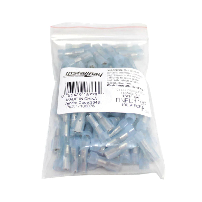 Install Bay 16/14GA Nylon Insulated Female Quick Disconnect 100 Pack BNFD110F