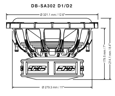 Deaf Bonce Car Audio 12" 2 Ohm Subwoofer SA302-D2 & Monoblock Amplifier Package