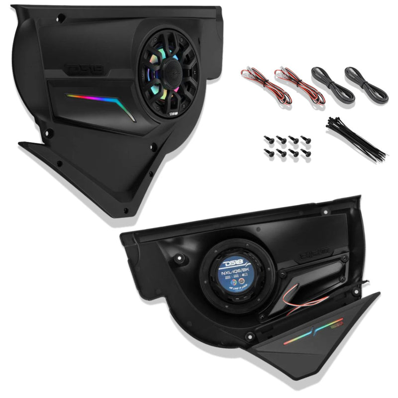 Can-Am Maverick X3 Front Door LED Speaker Panel loaded w/ 6.5" NXL-IQ6/BK Pair