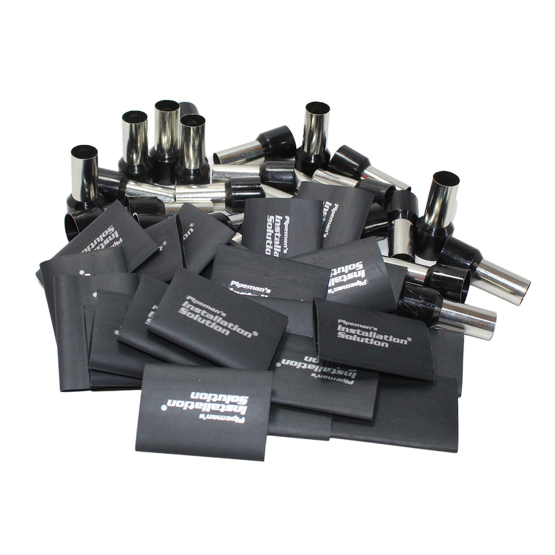 Audiopipe 0 Gauge Wire Ferrules with Heat Shrink 30 Pack (3x10 Packs) ISX-TFK-0