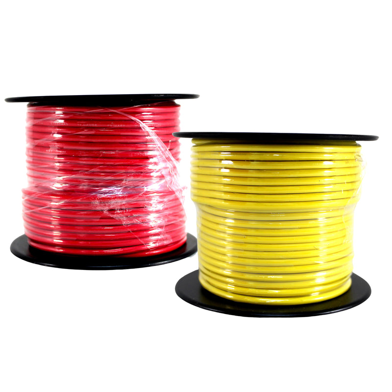 14 GA 100 FT Roll Red Ylw Stranded Spool of CCA Primary Power Ground Wire Cable