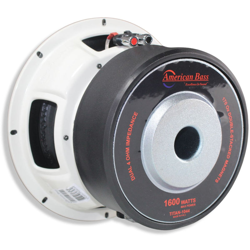 American Bass Titan 1044 10" 800 Watt RMS 3" Dual 4 Ohm Voice Coil Subwoofer