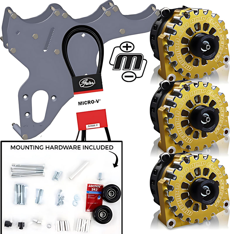 Mechman D301GO Triple Bracket Gold Alternator Kit 99-04 GM Truck/SUV LS-engine