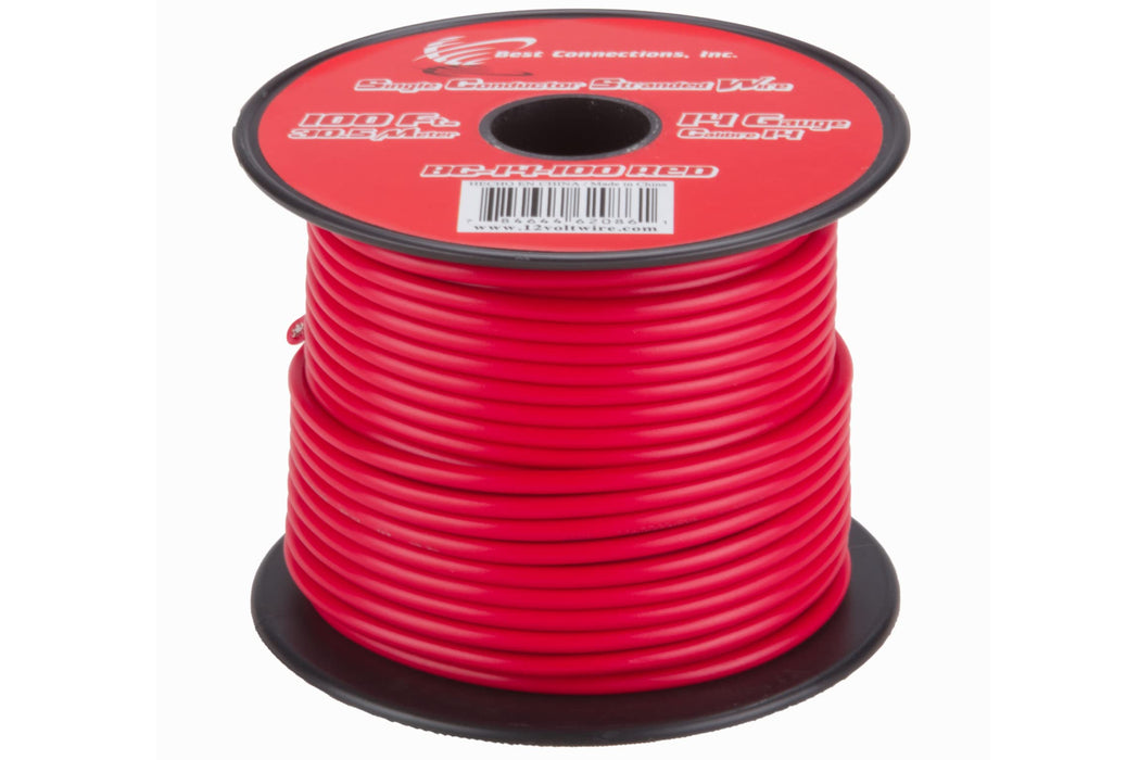 14 GA 100 FT Roll Red Stranded CCA Primary Wire Lot Cut By The Foot