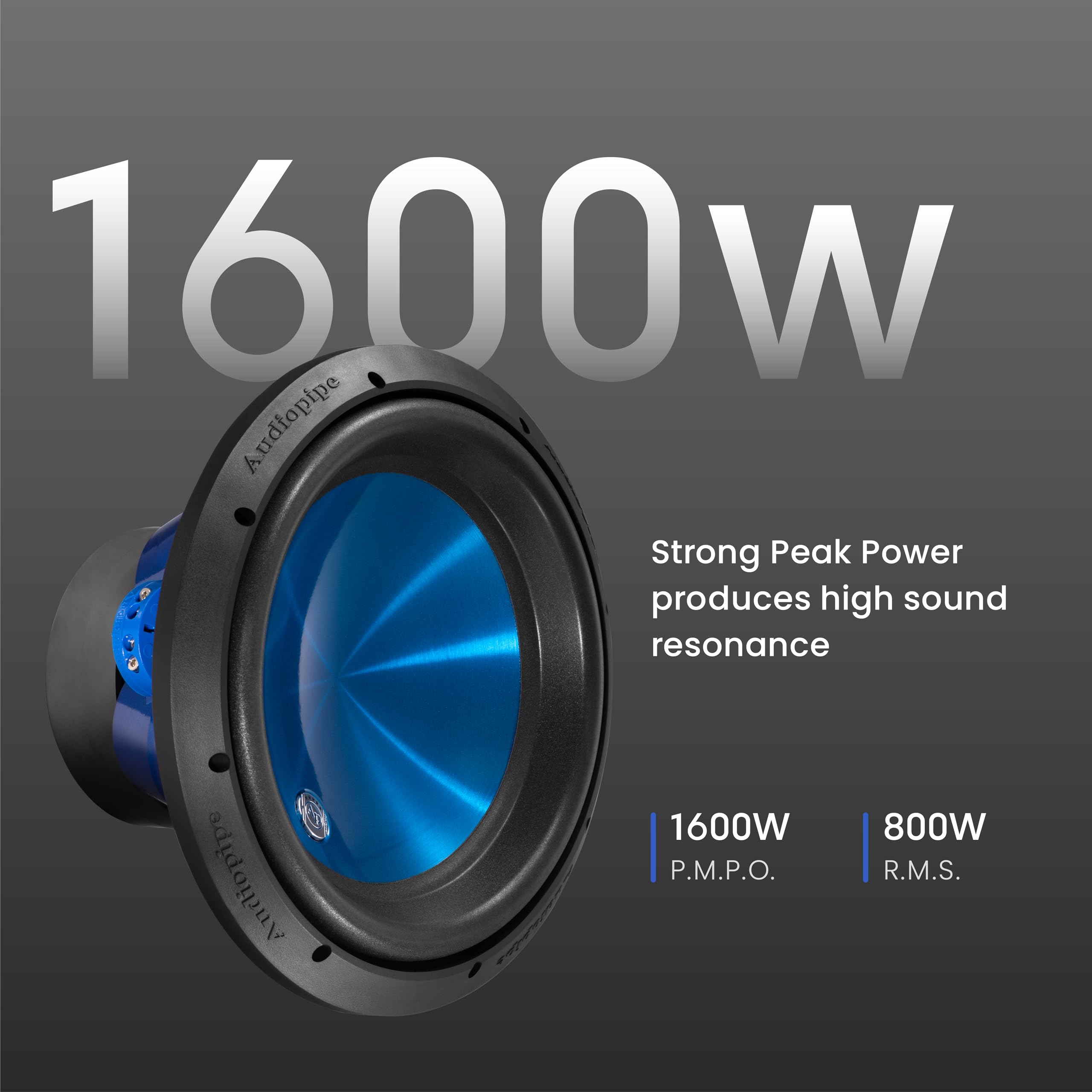 12 Inch 800 Watts Dual 4 Ohms Subwoofer Audiopipe Eye Candy Blue