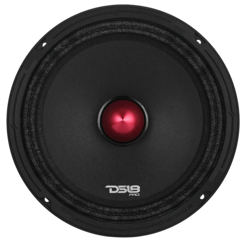 DS18 10" 250W RMS 4-Ohm Slim Neodymium Mid-Range Loudspeaker with Bullet