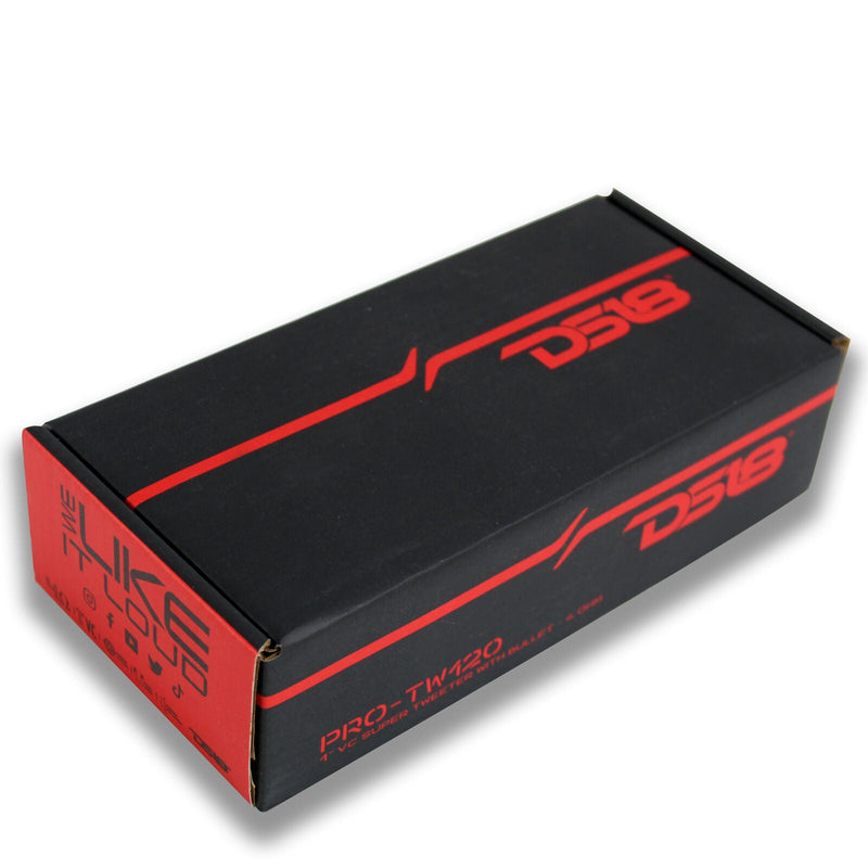 DS18 Pair of 3" Aluminum 120 Watt RMS 4-Ohm Super Bullet Tweeters PRO-TW120