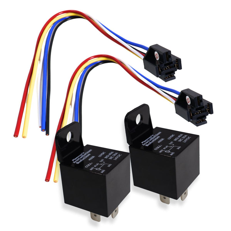 Audiopipe AP-40ISR 12V 30/40A 5-Pin SPDT Gold Relay with Relay Harness Socket