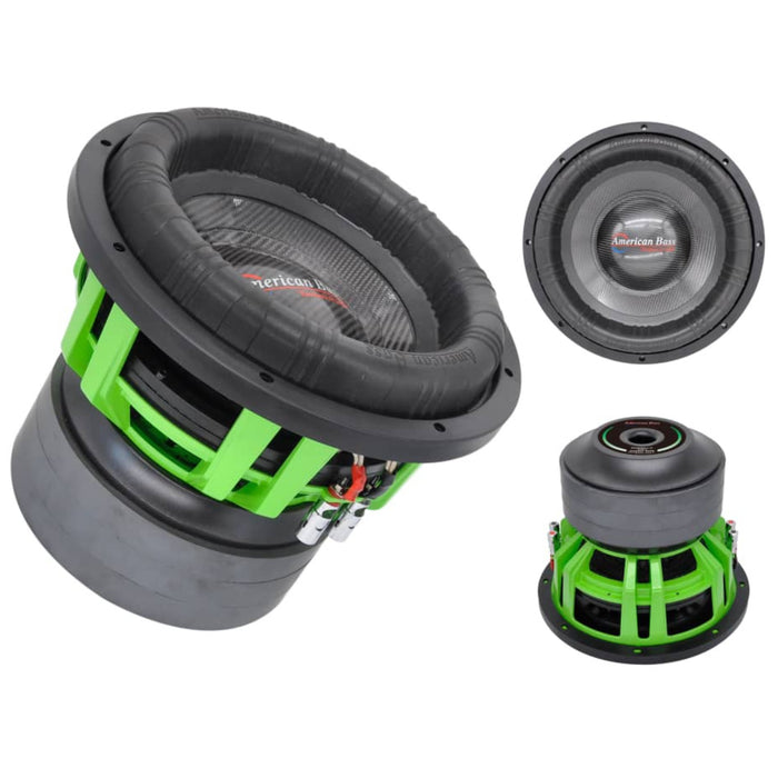 American Bass Godzilla Green/Black 18" Dual 2 Ohm 12000W Peak Sub GODZILLA-18-D2