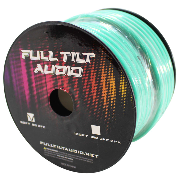 Full Tilt Audio 8 Gauge Tinned Oxygen Free Copper Power/Ground Wire Teal Lot