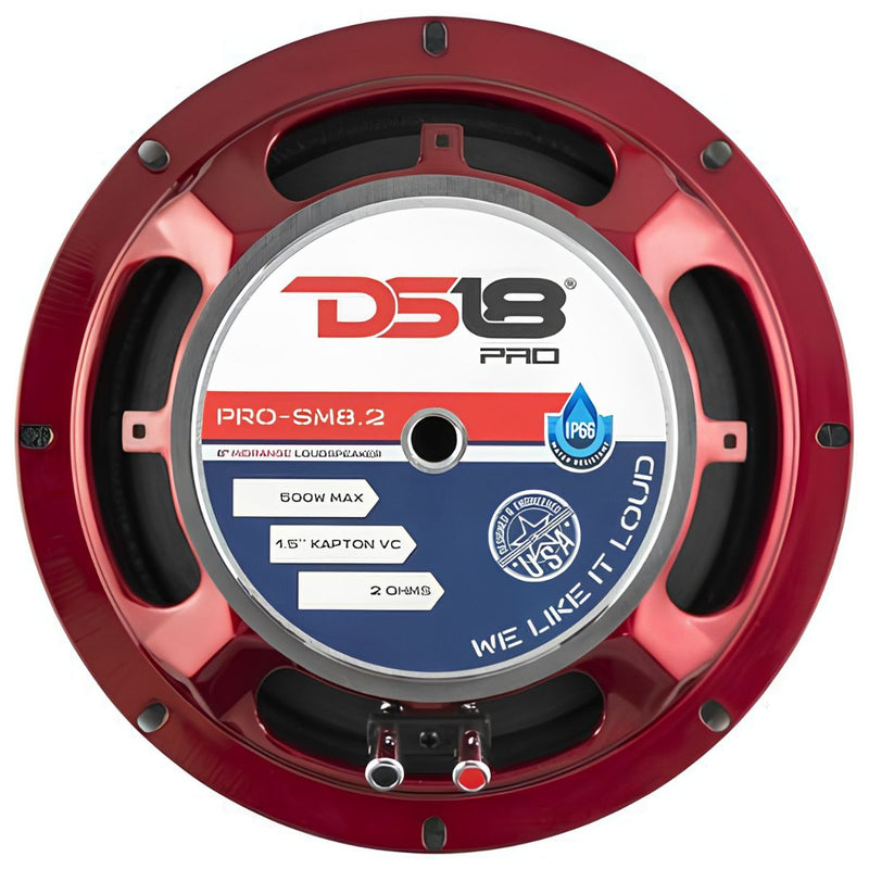 DS18 8" Marine Midrange Speaker Motorcycle 500 Watt 2 Ohm Waterproof PRO-SM8.2