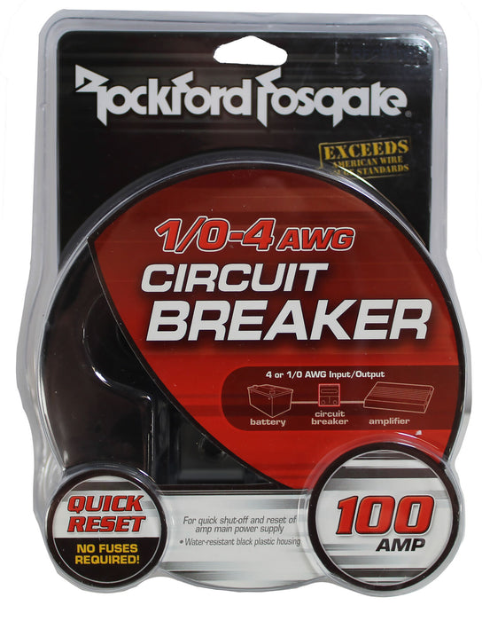 Rockford Fosgate 100 Amp Circuit Breaker Quick Reset 1/0-4 AWG RFCB100