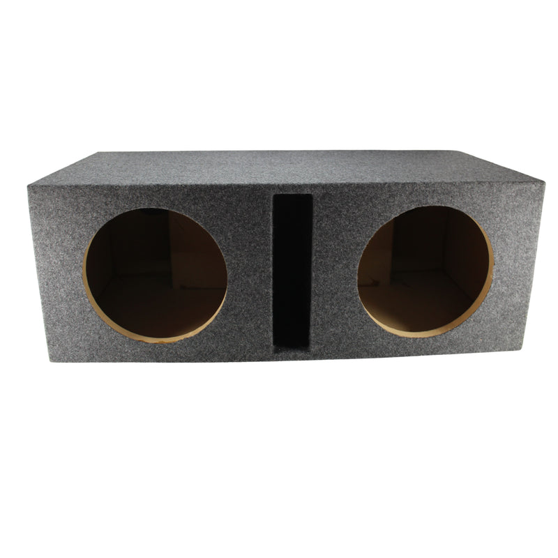 Dual 10” Vented Carpeted Subwoofer Box Made w/ Heavy-Duty MDF Construction