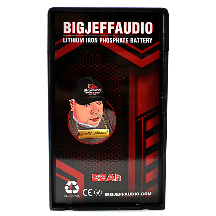 Big Jeff Car Audio Compact 22AH 12V Lithium LFP Battery 6000W BJ-LI-22AH