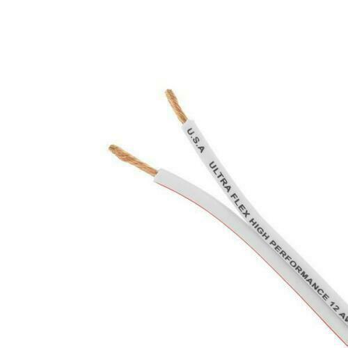 DS18 12 AWG 100% OFC Tinned Marine Speaker Wire White Lot Cut By The Foot