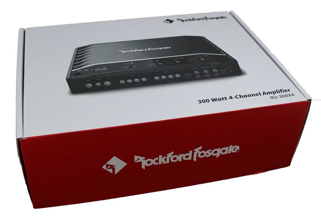Rockford Fosgate Prime 300W 4-Channel Full Range Class D Amplifier +Install Kit