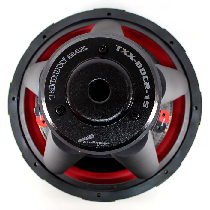 Audiopipe BD 15" Subwoofer 2000W PMPO, 750W RMS Dual 4-Ohm VC TXX-BDC2-15