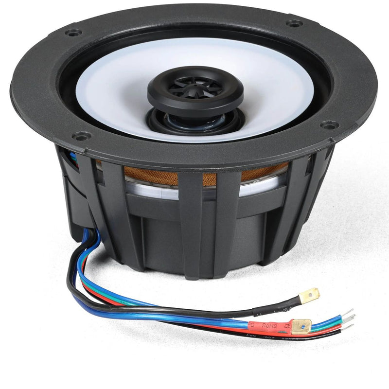6.5" 4-Ohm LED Thin-Mount Coaxial Speakers Kicker REAL MARINE Technology KM614FL