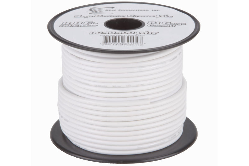 14 GA 100 FT Roll White Stranded CCA Primary Wire Lot Cut By The Foot
