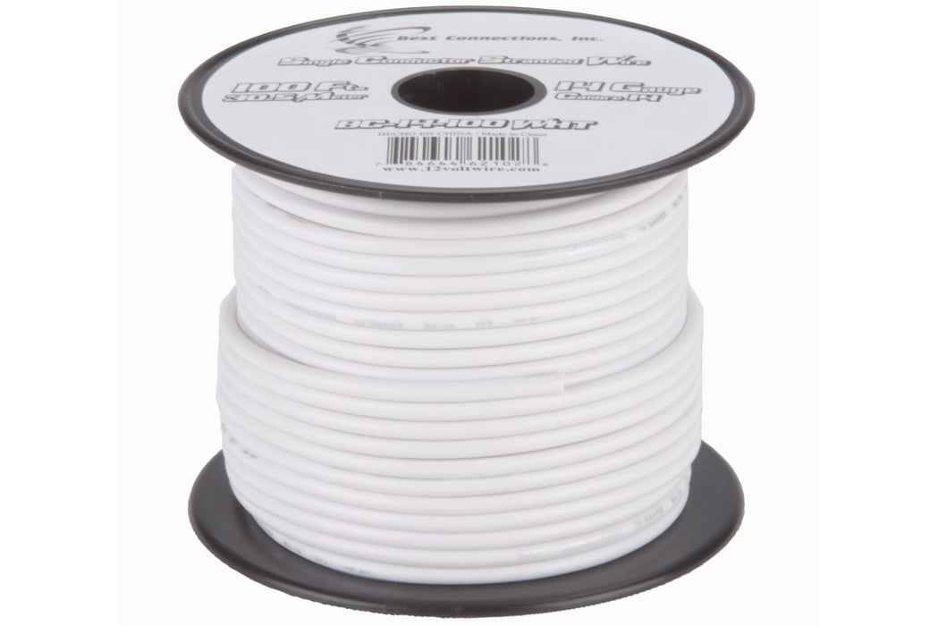 14 GA 100 FT Roll White Stranded CCA Primary Wire Lot Cut By The Foot