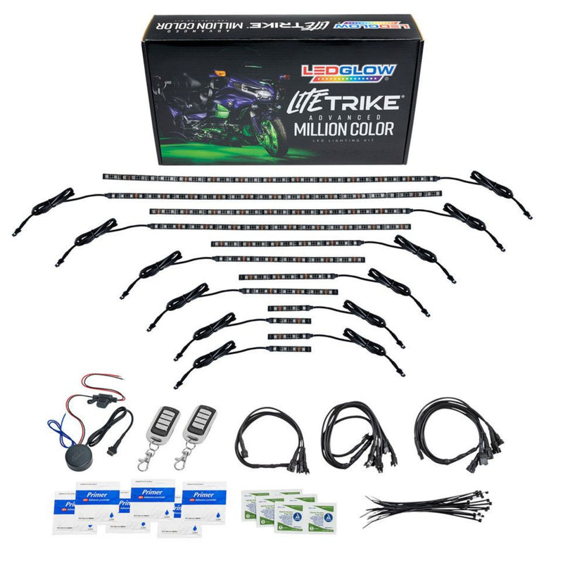 LEDGlow Bluetooth Advanced 12pc Million Color LED Motorcycle/Trike Lighting Kit